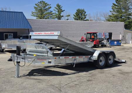 New 82 X 20 GALVANIZED HYDRAULIC TILT W/HYDRAULIC JACK 8 K AXLES DUAL RAMS TRIUMPH 2026