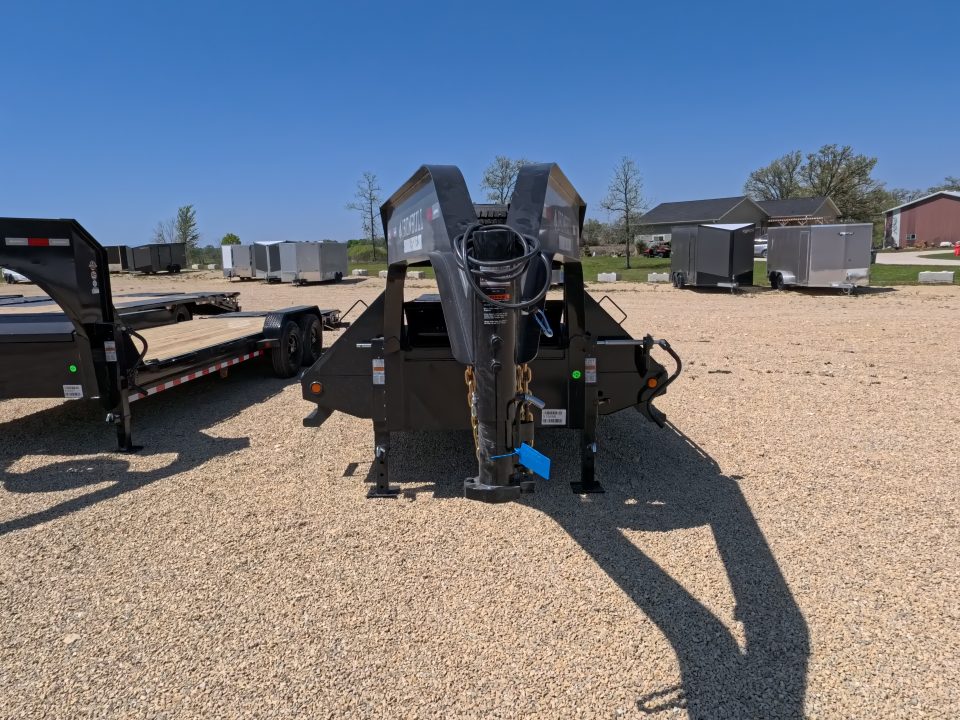 New 2026 Iron Bull 102 x 32 FLG Gooseneck Deckover, 5' Self Cleaning Dove Tail w/Rampage Ramps, 10K Axles -23,900 lb. GVWR, ST235/80R 16 LRE 10 ply tires with Spare
