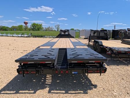 New 2026 Iron Bull 102 x 32 FLG Gooseneck Deckover, 5' Self Cleaning Dove Tail w/Rampage Ramps, 10K Axles -23,900 lb. GVWR, ST235/80R 16 LRE 10 ply tires with Spare
