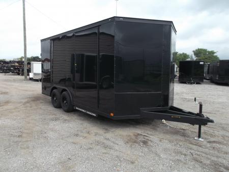 New 2026 Covered Wagon Trailers 8.5x16 Cargo / Enclosed Trailer / Car Hauler / 5200# Axles / 7ft Interior / Extra Wide Ramp / 48  RV Door / .08 Black Poly Core / Black Out Package