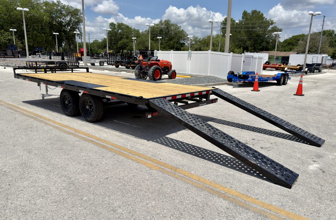 New 2026 Sure-Trac 8.5x18 LP Flatbed 10K Deckover Trailer