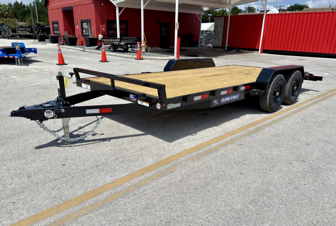 New 2026 Sure-Trac 7x18 (16+2) Wood Deck 10K Car Hauler