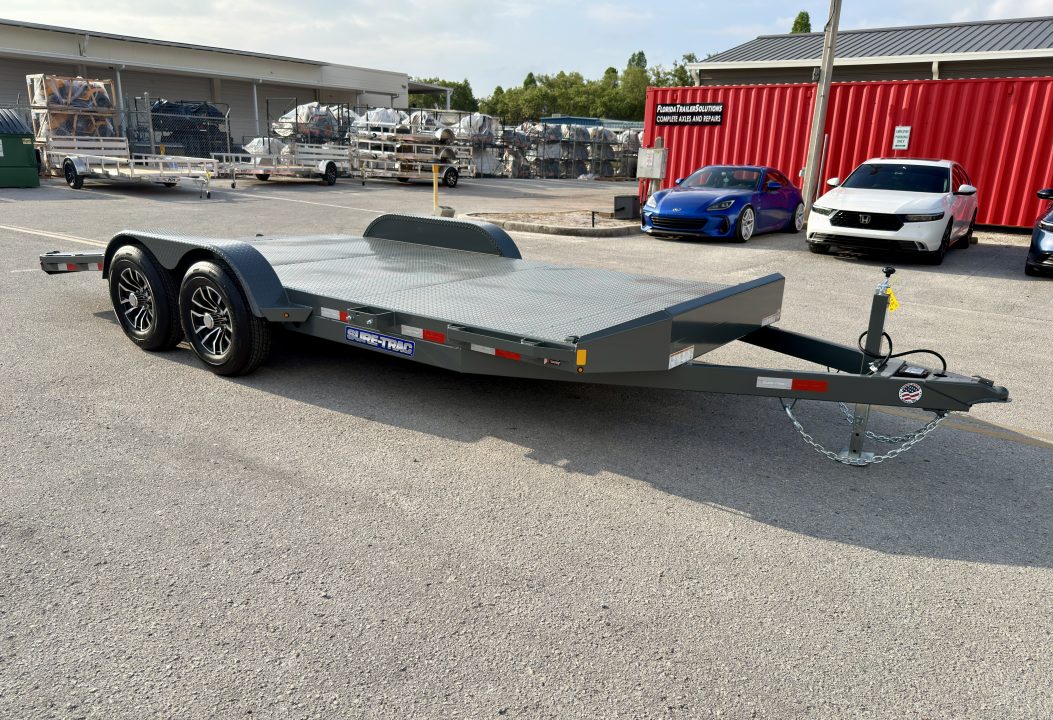 New 2026 Sure-Trac 7x18 (14+4) 10K Steel Deck Car Hauler
