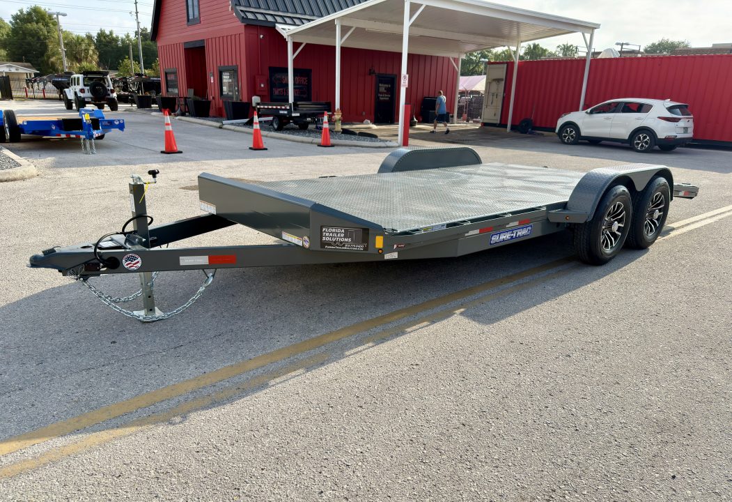 New 2026 Sure-Trac 7x18 (14+4) 10K Steel Deck Car Hauler