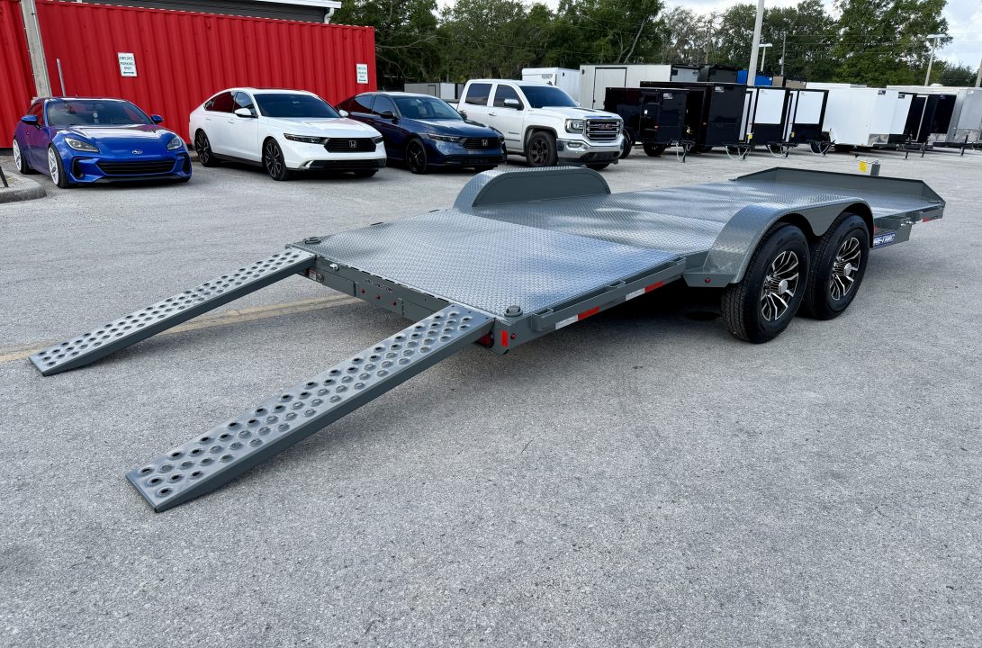 New 2026 Sure-Trac 7x18 (14+4) 10K Steel Deck Car Hauler