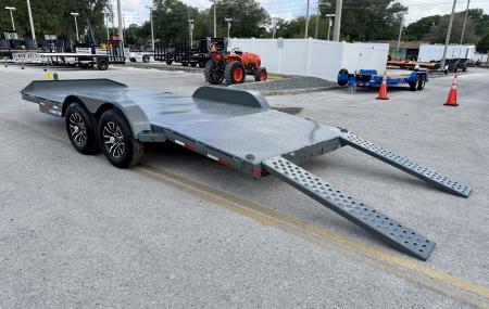 New 2026 Sure-Trac 7x18 (14+4) 10K Steel Deck Car Hauler