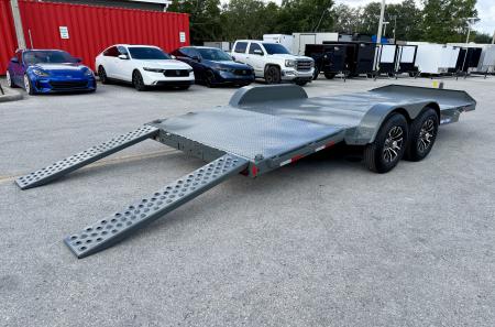 New 2026 Sure-Trac 7x18 (14+4) 10K Steel Deck Car Hauler
