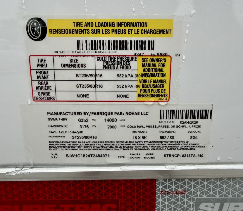 New 2026 Sure-Trac 8.5x18 Contractor Pro 14K Cargo / Enclosed Trailer