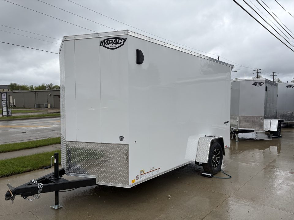 New 2026 Impact Trailers 6X12 QUAKE RAMP DOOR WHITE Cargo / Enclosed Trailer