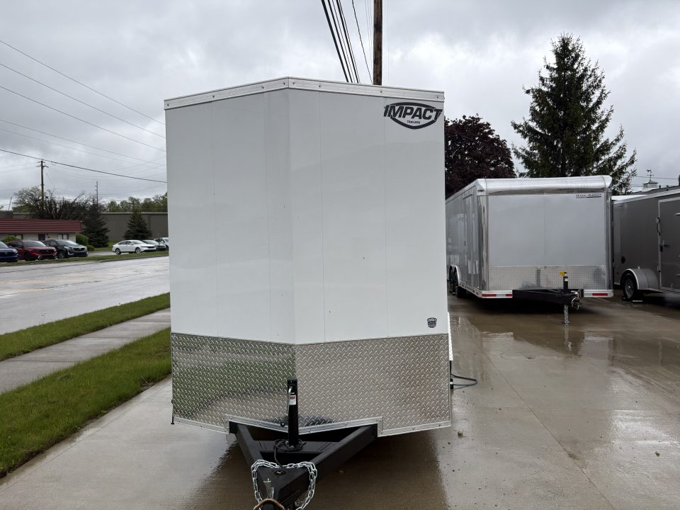 New 2026 Impact Trailers 6X12 QUAKE RAMP DOOR WHITE Cargo / Enclosed Trailer