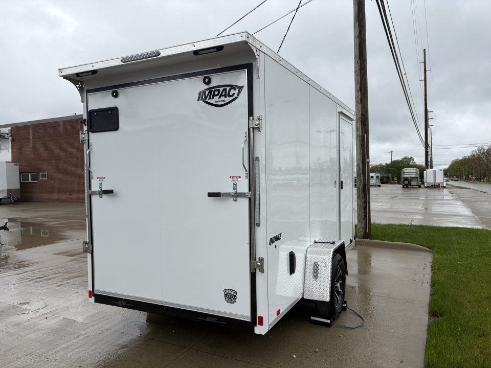 New 2026 Impact Trailers 6X12 QUAKE RAMP DOOR WHITE Cargo / Enclosed Trailer