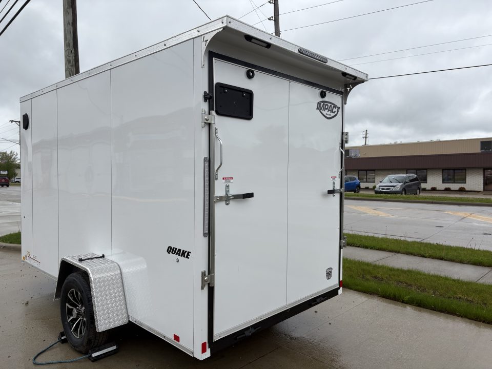 New 2026 Impact Trailers 6X12 QUAKE RAMP DOOR WHITE Cargo / Enclosed Trailer