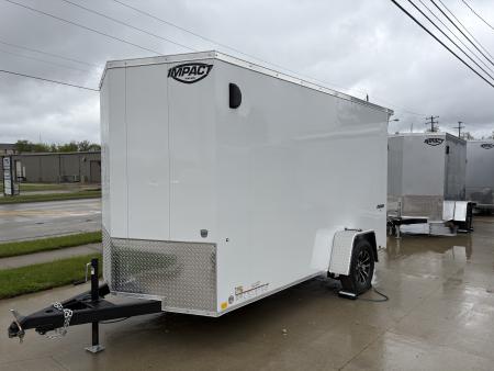New 2026 Impact Trailers 6X12 QUAKE RAMP DOOR WHITE Cargo / Enclosed Trailer