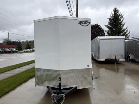 New 2026 Impact Trailers 6X12 QUAKE RAMP DOOR WHITE Cargo / Enclosed Trailer