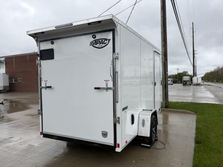 New 2026 Impact Trailers 6X12 QUAKE RAMP DOOR WHITE Cargo / Enclosed Trailer