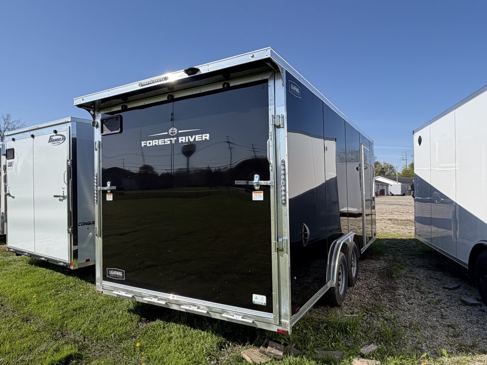 New 2027 Lightning 8.5 x 18 Enclosed All Aluminum Car Hauler with Ramp 7K GVW 6ft 6in Interior Height