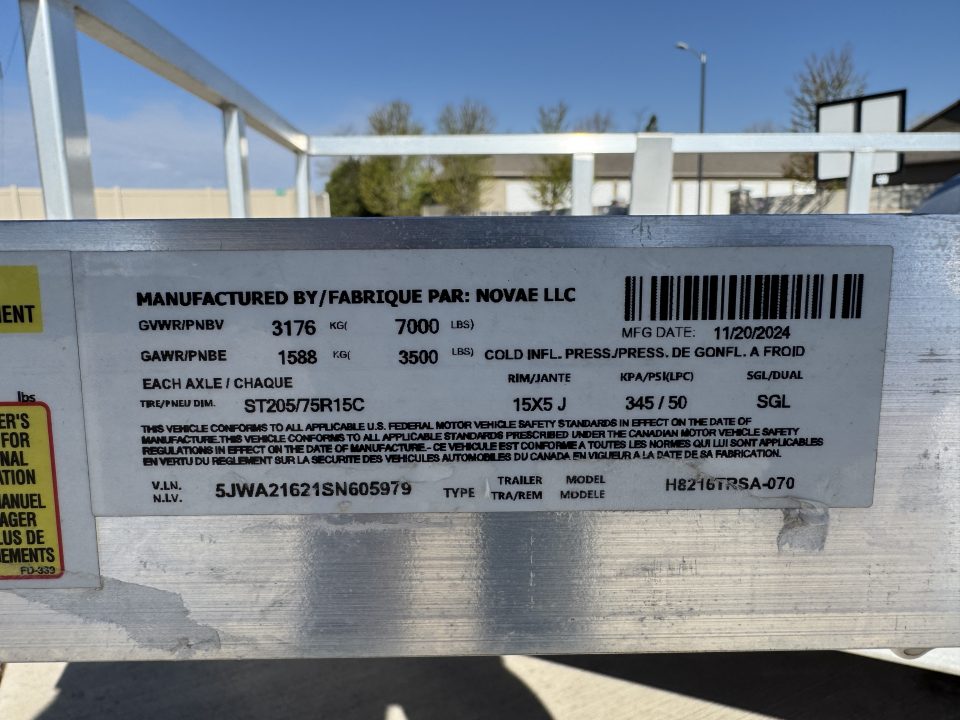 Used 2025 H&H Trailers TRSA-16 Utility Trailer