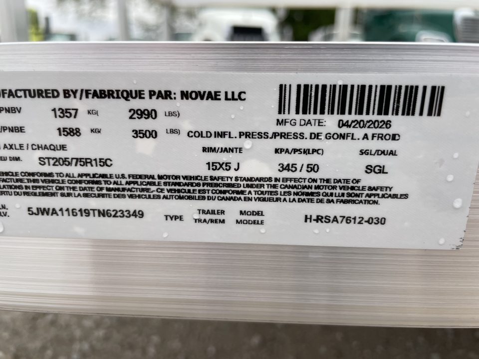 New 2026 H&H Trailers 76x12 Aluminum Rail Side Utility Trailer 3K Idler Utility Trailer