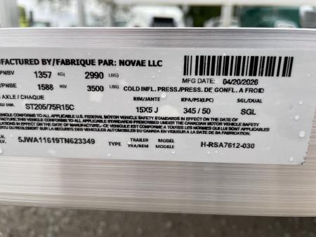 New 2026 H&H Trailers 76x12 Aluminum Rail Side Utility Trailer 3K Idler Utility Trailer