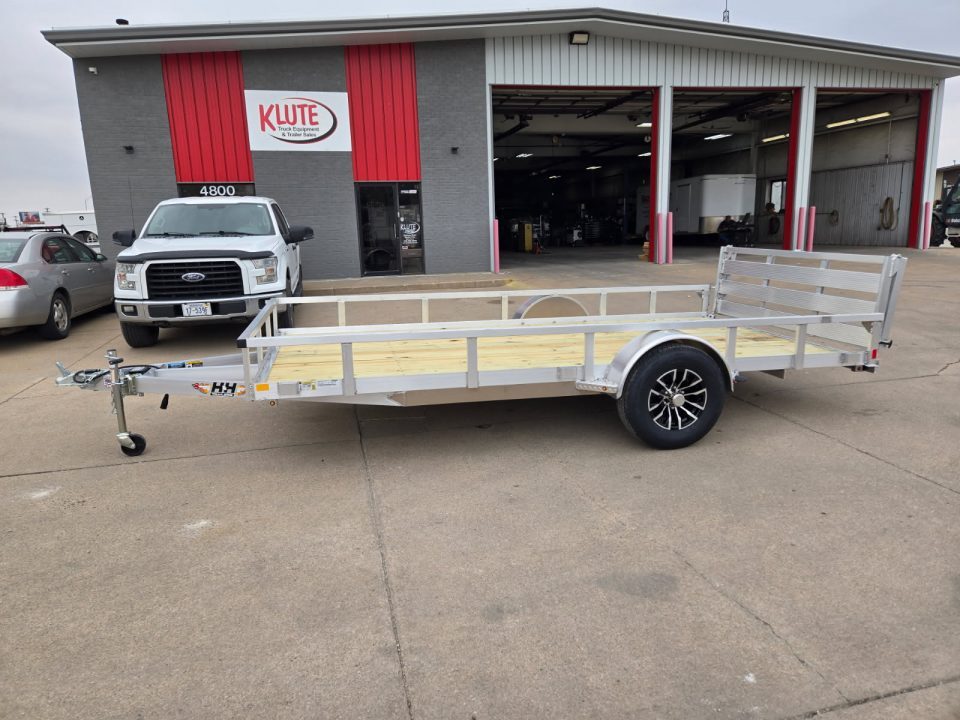 New 2026 H&H Trailers 82x14 Aluminum Rail Side 5K Utility Trailer