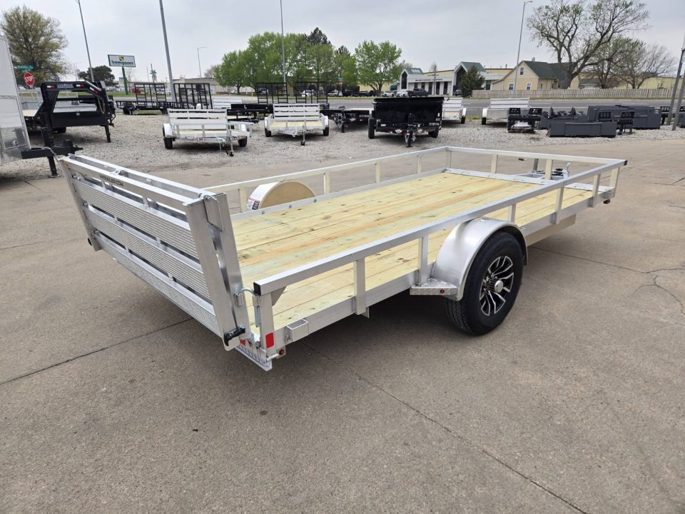 New 2026 H&H Trailers 82x14 Aluminum Rail Side 5K Utility Trailer