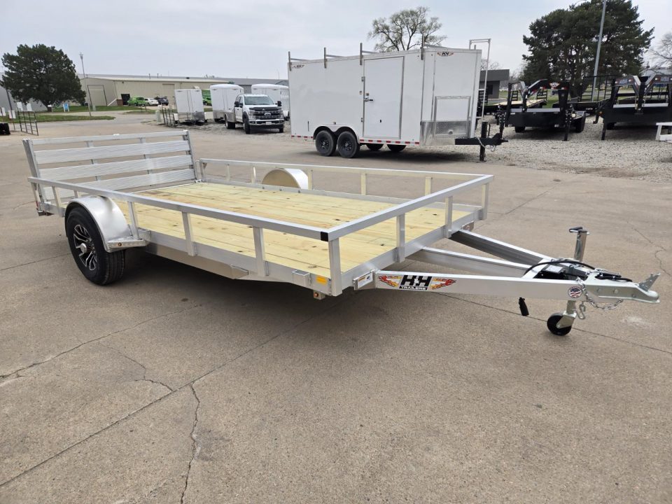 New 2026 H&H Trailers 82x14 Aluminum Rail Side 5K Utility Trailer