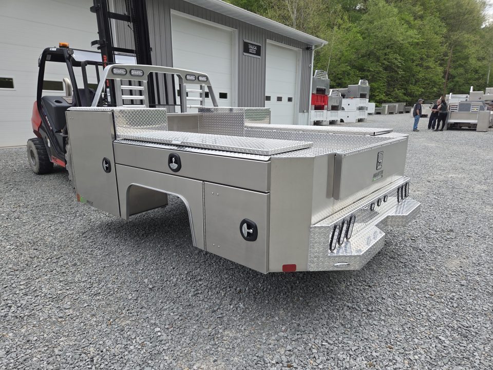 New Martin Truck Bodies Aluminum Gooseneck Service Body DRW 60" CA Cab and Chassis Diamond Tread. LIGHTED COMPARTMENTS