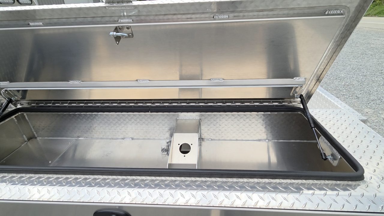 New Martin Truck Bodies Aluminum Gooseneck Service Body DRW 60" CA Cab and Chassis Diamond Tread. LIGHTED COMPARTMENTS