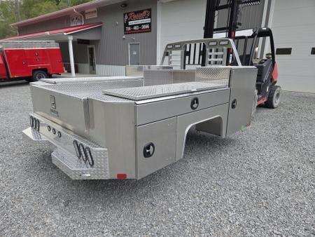 New Martin Truck Bodies Aluminum Gooseneck Service Body DRW 60" CA Cab and Chassis Diamond Tread. LIGHTED COMPARTMENTS