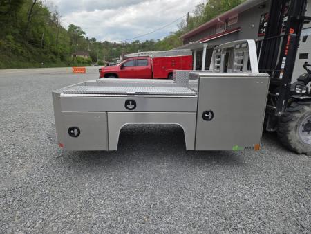 New Martin Truck Bodies Aluminum Gooseneck Service Body DRW 60" CA Cab and Chassis Diamond Tread. LIGHTED COMPARTMENTS