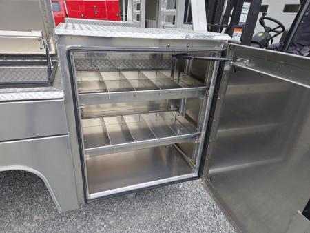 New Martin Truck Bodies Aluminum Gooseneck Service Body DRW 60" CA Cab and Chassis Diamond Tread. LIGHTED COMPARTMENTS