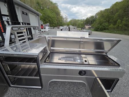 New Martin Truck Bodies Aluminum Gooseneck Service Body DRW 60" CA Cab and Chassis *Diamond Tread *Interior Lights *Work Lights