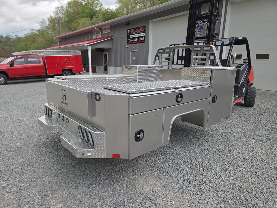 New Martin Truck Bodies Aluminum Gooseneck Service Body DRW 60" CA Cab and Chassis Diamond Tread w/Tool Drawer