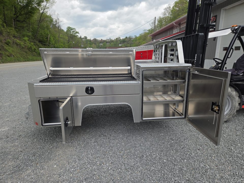 New Martin Truck Bodies Aluminum Gooseneck Service Body DRW 60" CA Cab and Chassis Diamond Tread w/Tool Drawer