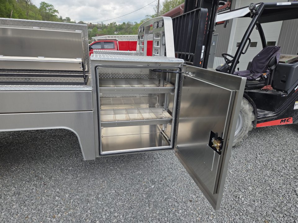 New Martin Truck Bodies Aluminum Gooseneck Service Body DRW 60" CA Cab and Chassis Diamond Tread w/Tool Drawer