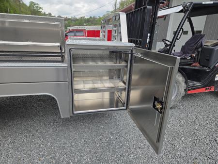 New Martin Truck Bodies Aluminum Gooseneck Service Body DRW 60" CA Cab and Chassis Diamond Tread w/Tool Drawer