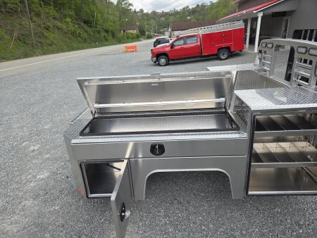 New Martin Truck Bodies Aluminum Gooseneck Service Body DRW 60" CA Cab and Chassis Diamond Tread w/Tool Drawer