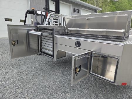 New Martin Truck Bodies Aluminum Gooseneck Service Body DRW 60" CA Cab and Chassis Diamond Tread w/Tool Drawer