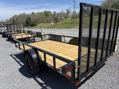 New 2026 Down 2 Earth Trailers 76x12 Utility Trailer, Tube Top Rail, Spring Assist Gate