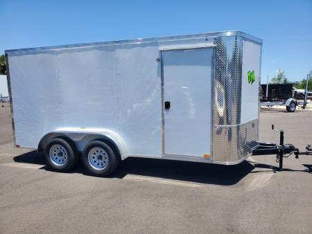 New 2026 Arising 7X14 TANDEM AXLE 7000 LB GVWR FULL TUBE FRAME Cargo / Enclosed Trailer WITH .080 POLYCORE EXTERIOR, 1 PIECE ALUMINUM ROOF, 6'3  INTERIOR HEIGHT