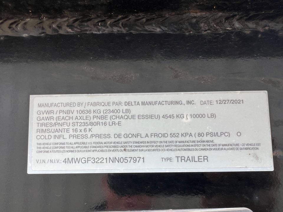 Used 2022 Delta Trailers 32' Gooseneck 10K's Flatbed Trailer