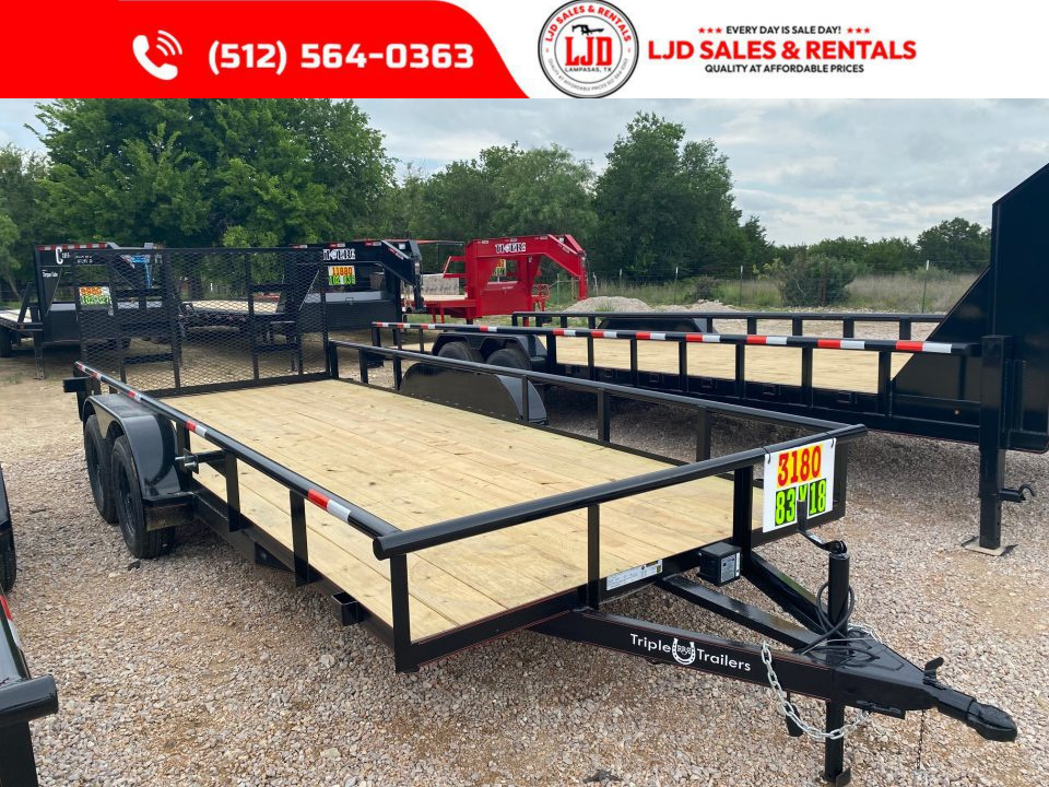 New 2026 Triple R - 83  x 18' - 4' Gate Utility Trailer