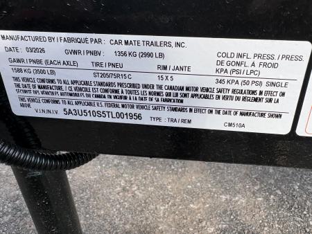New 2026 CAR MATE TRAILERS 5x10 Utility Trailer