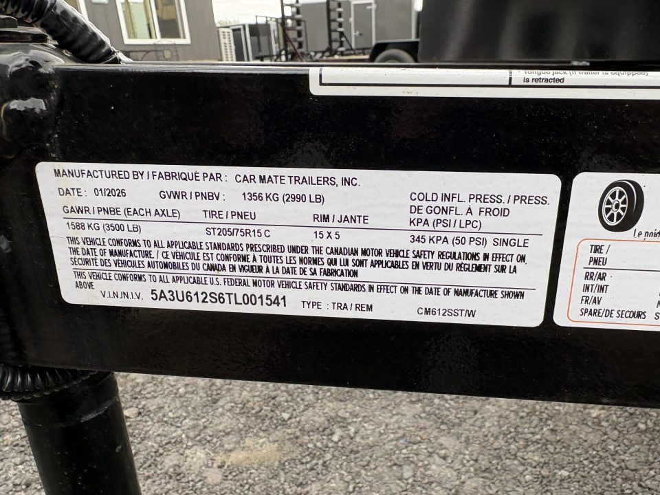 New 2026 Car Mate Trailers 6.5x12 Steel Sided Utility Trailer