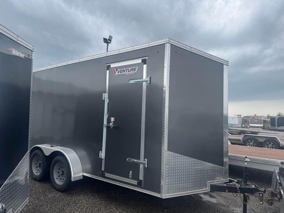 New 2026 7x14 Enclosed Trailer - 7' inside height, ramp door