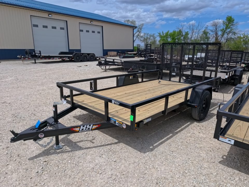 New 2026 H&H 76 x 12 Rail Side Utility with 3K Idler -Black