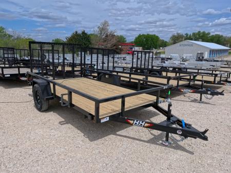 New 2026 H&H 76 x 12 Rail Side Utility with 3K Idler -Black