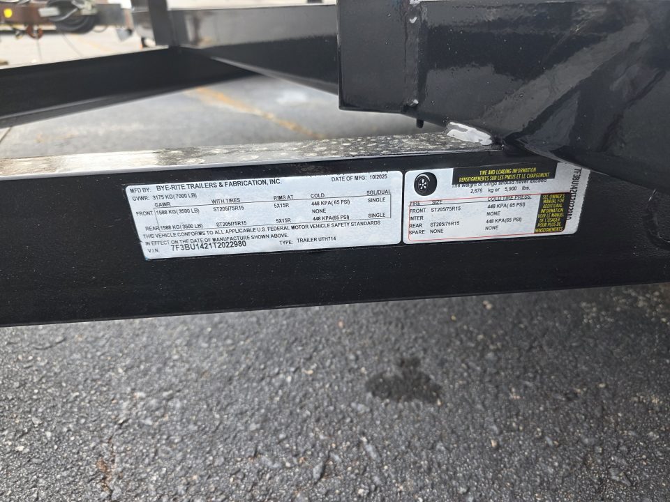New 2026 Bye-Rite Trailers UTH 714 -- 7x14 (tandem Axle) Utility Trailer