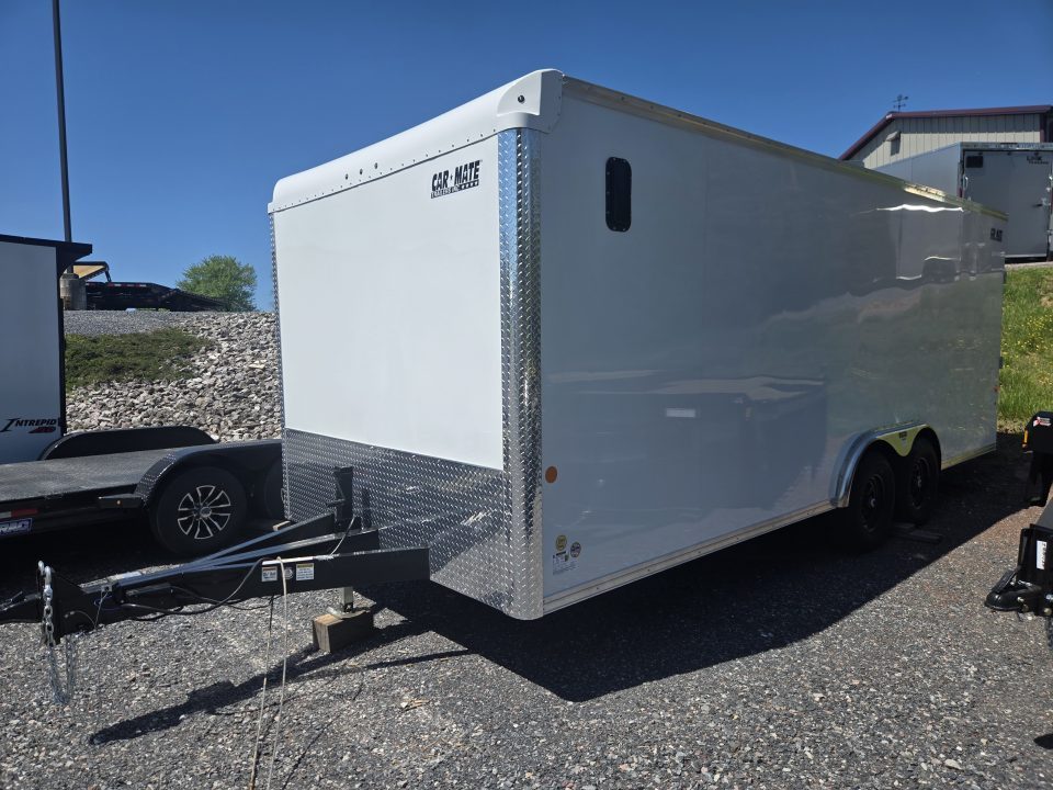 New 8 x 20 Car Mate Custom Enclosed Car Trailer, 10K GVWR ***Extended Tongue, 6k Torsion Axles, 1/2" Ply Walls w/Kickplate