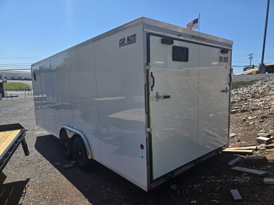 New 8 x 20 Car Mate Custom Enclosed Car Trailer, 10K GVWR ***Extended Tongue, 6k Torsion Axles, 1/2" Ply Walls w/Kickplate